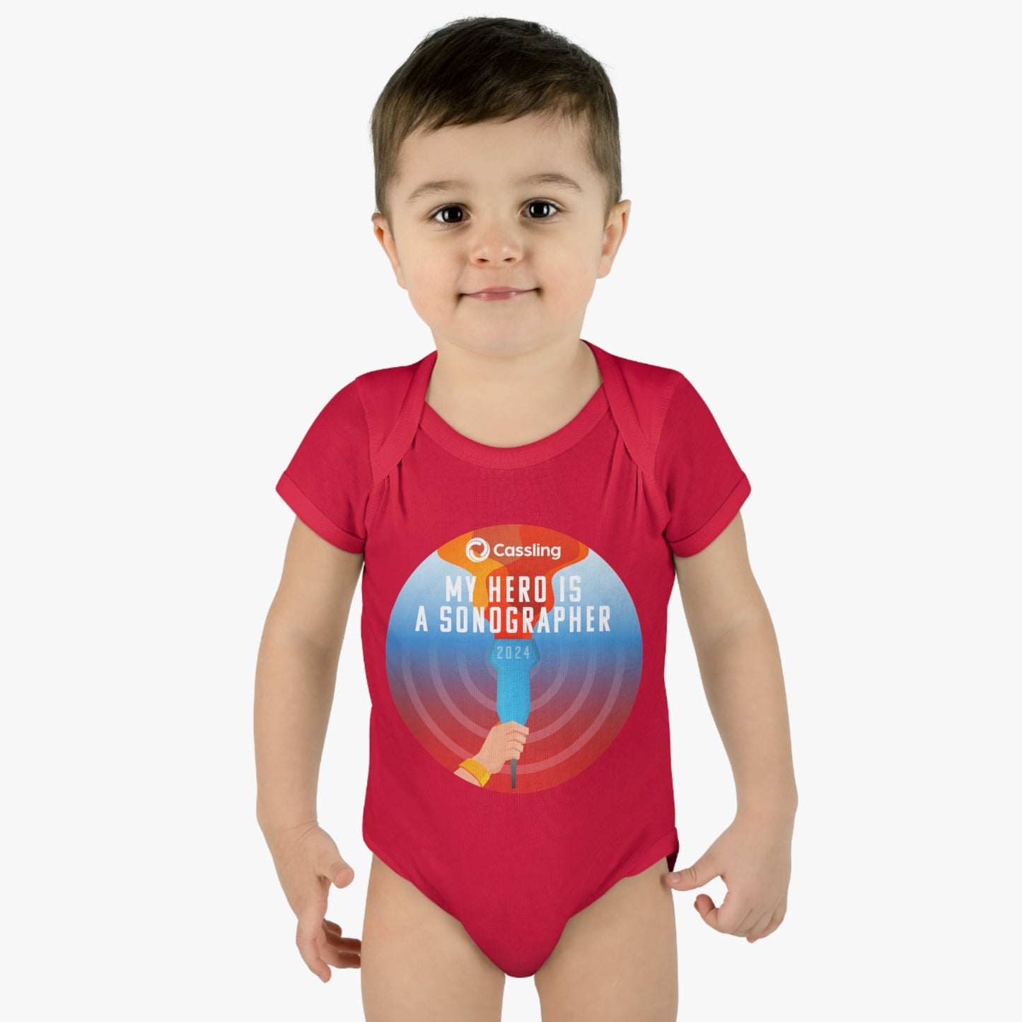 My Hero is a Sonographer Infant Baby Rib Bodysuit