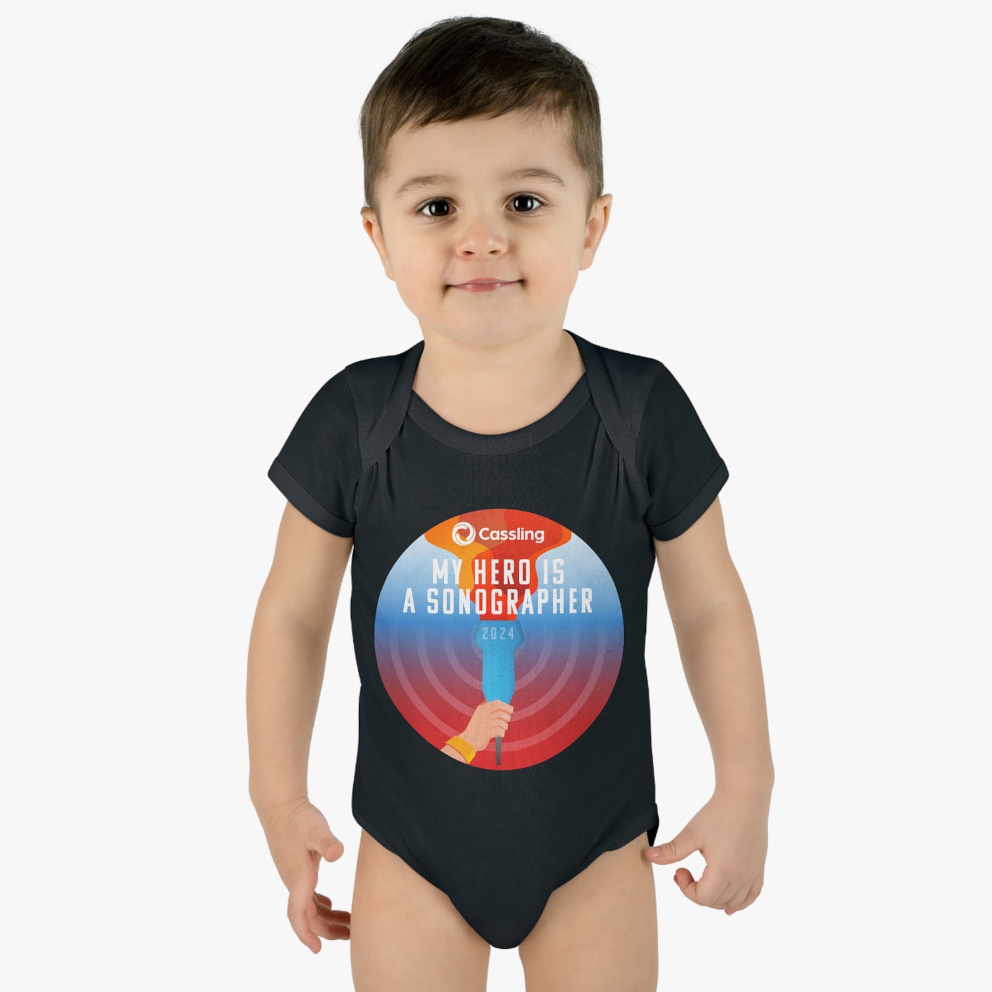 My Hero is a Sonographer Infant Baby Rib Bodysuit